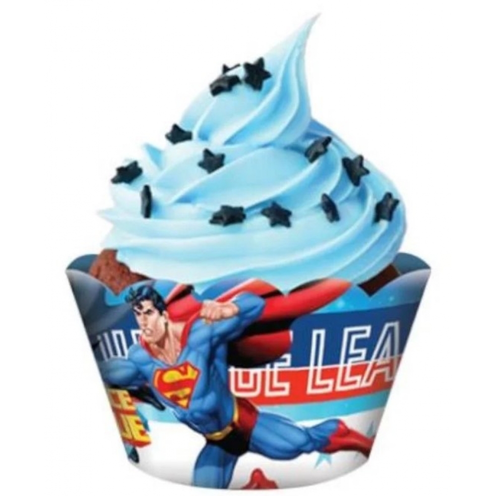 Cupcake Wrapper Superman c/8 Junco - Temas Infantis