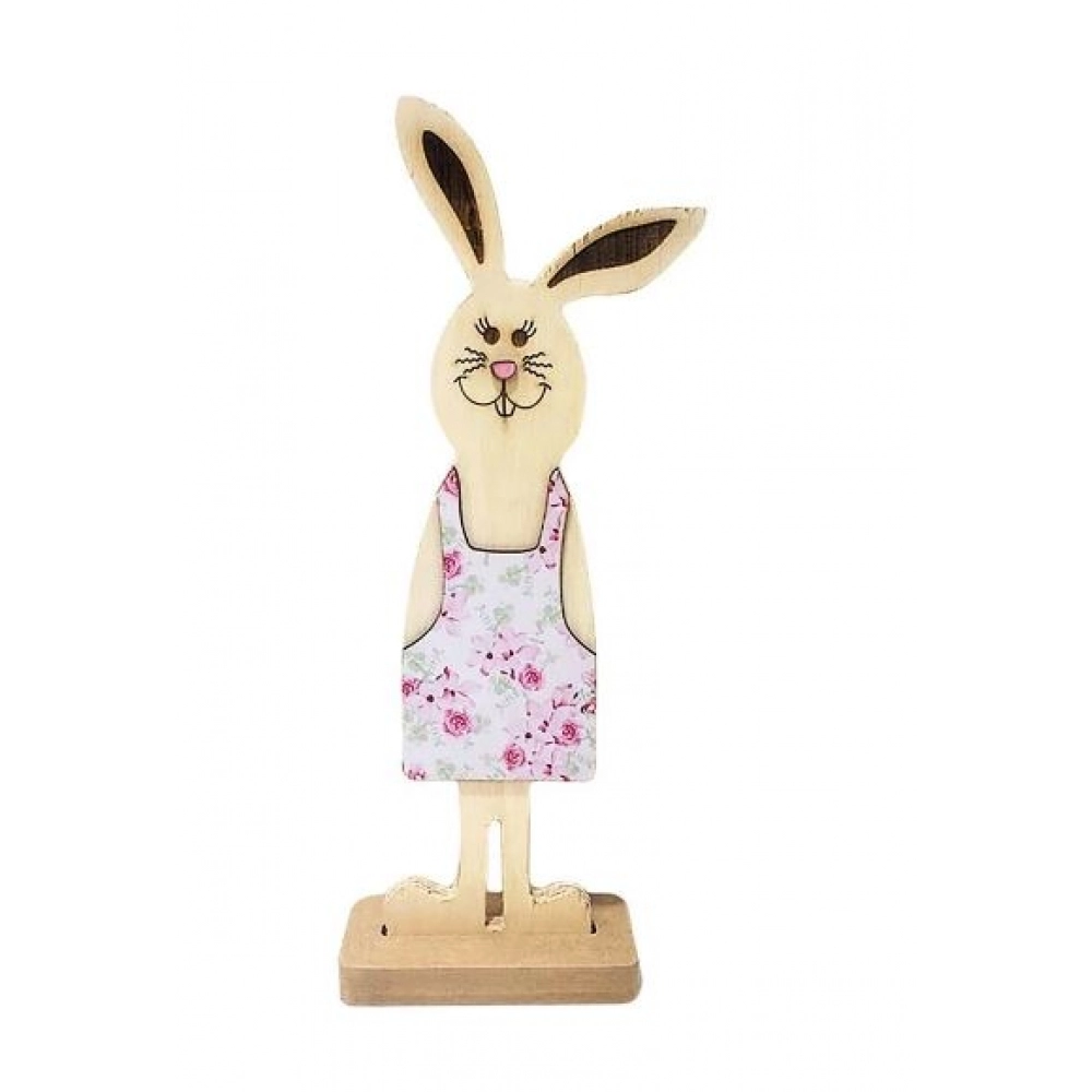 Enfeite Senhora Coelha MDF 38cm - Páscoa