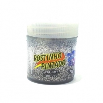 Gel Glitter Cremoso 20gr Prata Rostinho Pintado