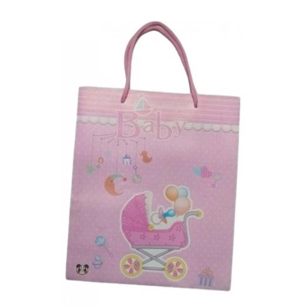 Sacola Plástica Chá de Bebê Baby Rosa - Chá de Bebê