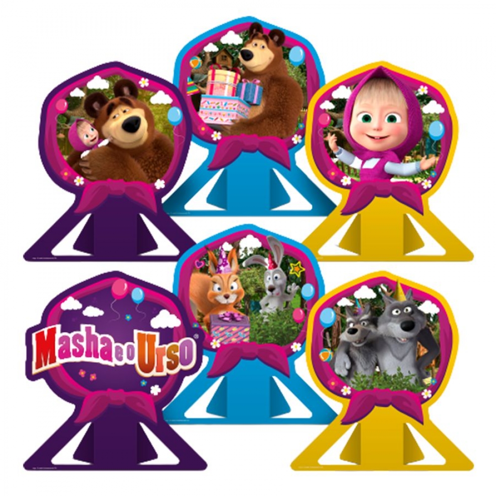 Decoração de Mesa Masha e o Urso Clássica c/6 Regina Festas - Temas Infantis