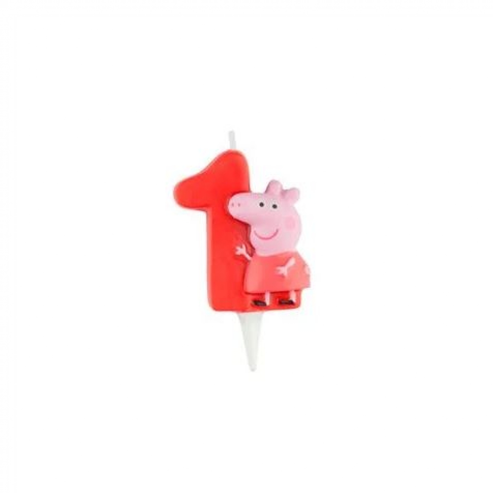 Vela de Aniversário 3D Peppa Pig nº 1 Regina Festas - Temas Infantis