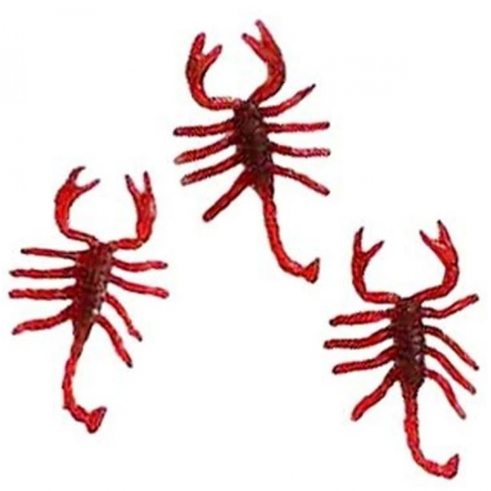 Mini Escorpião de Borracha c/6 Pim pum - Halloween
