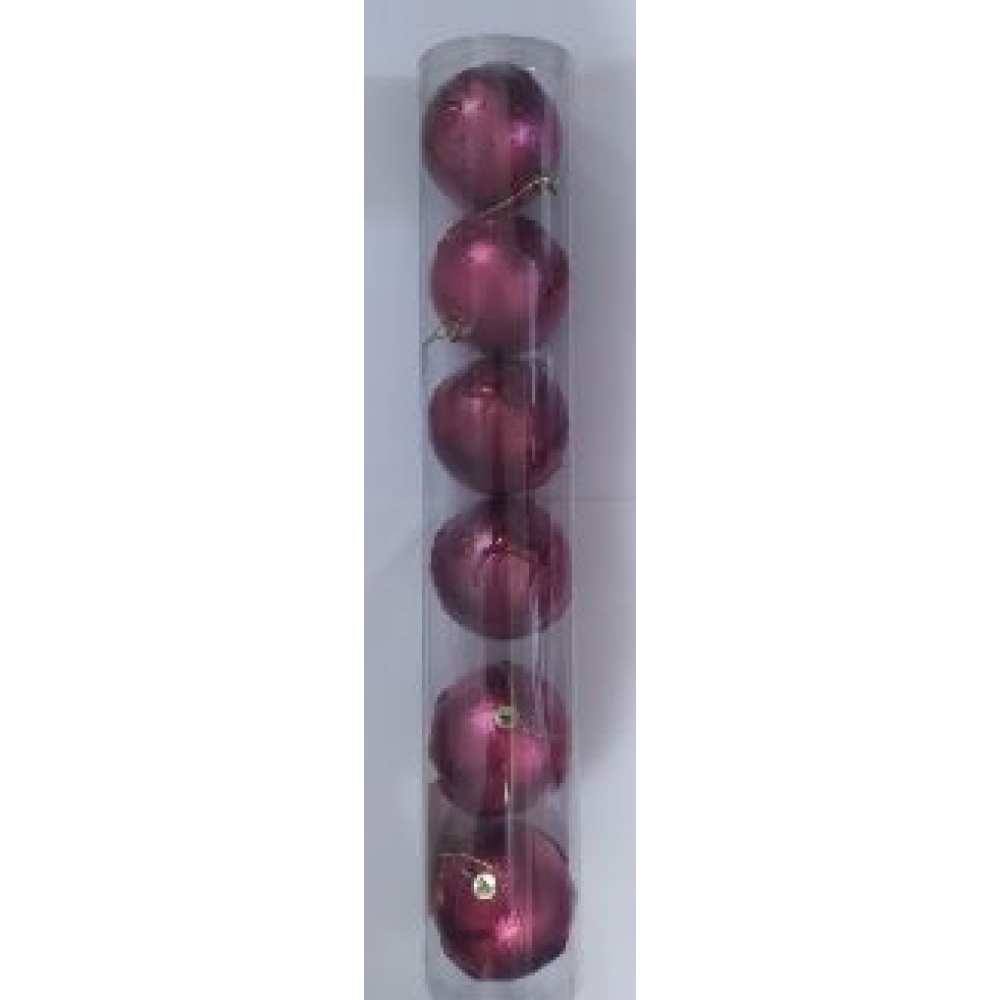 Enfeite Bola Natalina Estampada Marsala 8cm c/6 - Natal