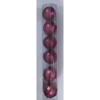 Enfeite Bola Natalina Estampada Marsala 8cm c/6