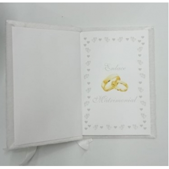 Caderno de Assinaturas de Casamento Branco Modelo 2 Pequeno