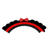 Cupcake Wrapper Minnie Laço Vermelho c/12 - Temas Infantis