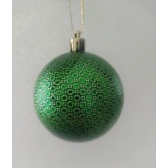 Enfeite Bola Natalina Decorada Verde 6cm c/8 - Natal