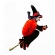 Enfeite Halloween Bruxa na Vassoura Sanfonada 30cm - Halloween