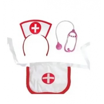 Kit Fantasia Enfermeira Com 3 Peças