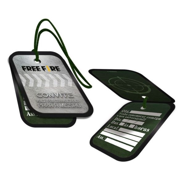 Convite Free Fire c/8 Festcolor - Temas Infantis