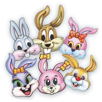 Máscara Coelho de Papel c/6 Festa Maluca