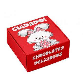 Caixa Para Doces Pequena Páscoa Vermelha c/6 Duster