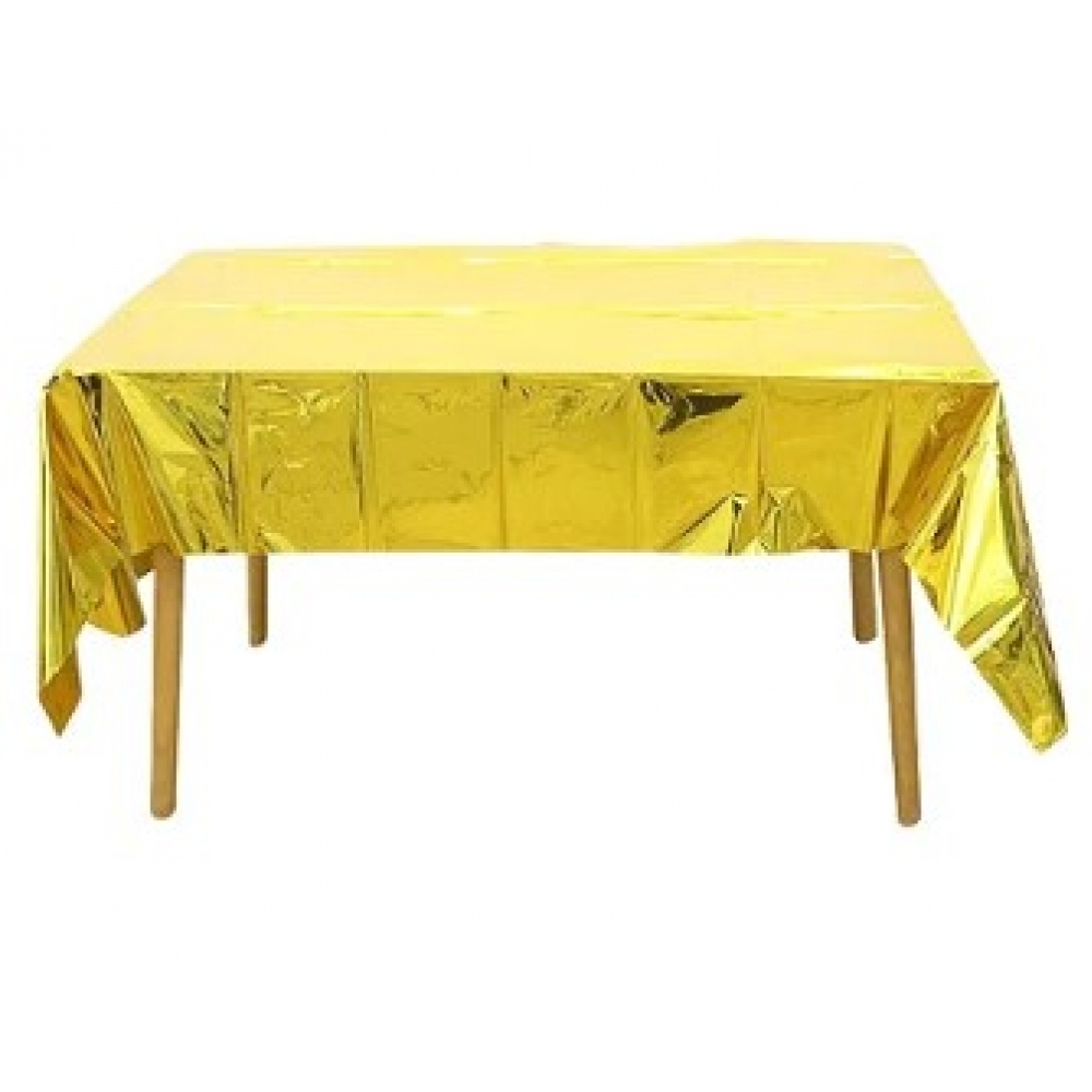 Toalha de Mesa Metalizada Dourada - Descartáveis