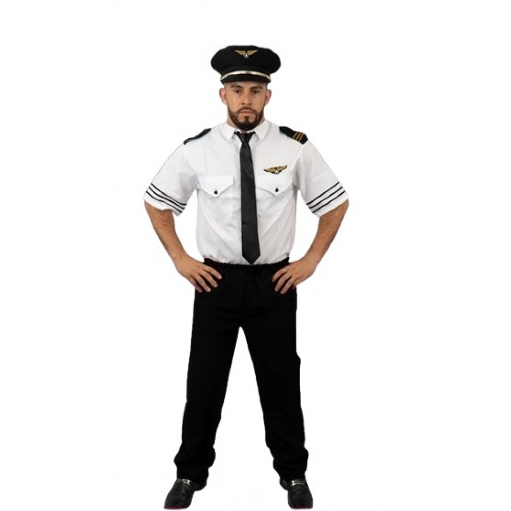 Fantasia Piloto de Avião Adulto Florecida - Fantasias Adultos