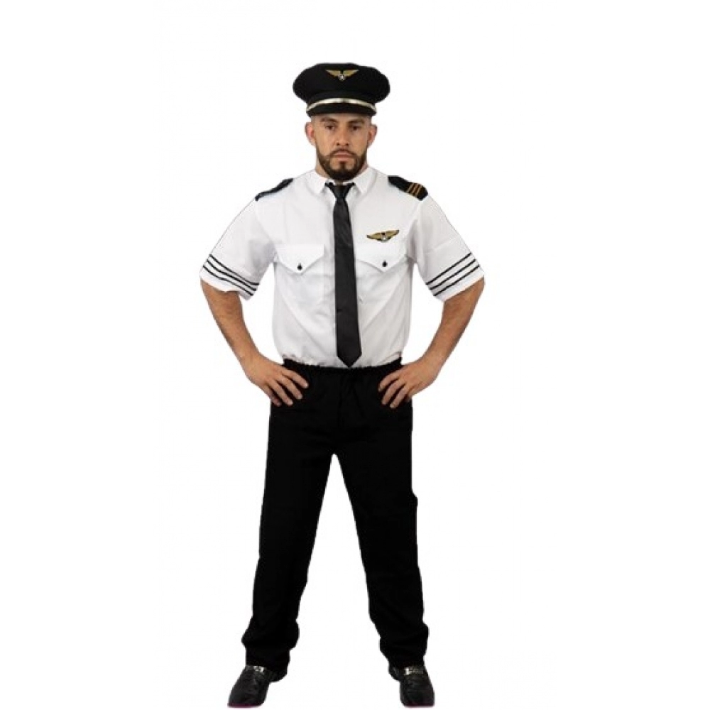 Fantasia Piloto de Avião Adulto Florecida - Fantasias Adultos