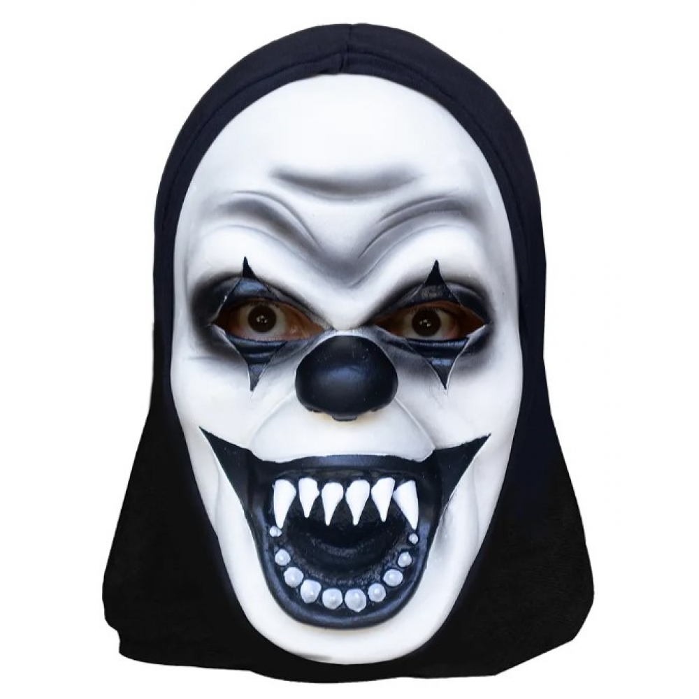 Máscara Látex Palhaço Mortal Capuz Spook - Máscaras de Terror