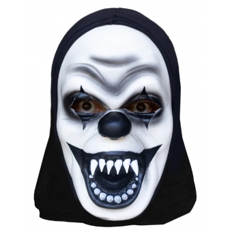 Máscara Látex Palhaço Mortal Capuz Spook