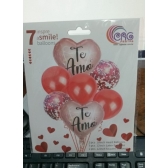 Kit Buquê Balão Eu Te Amo c/7 - Balões