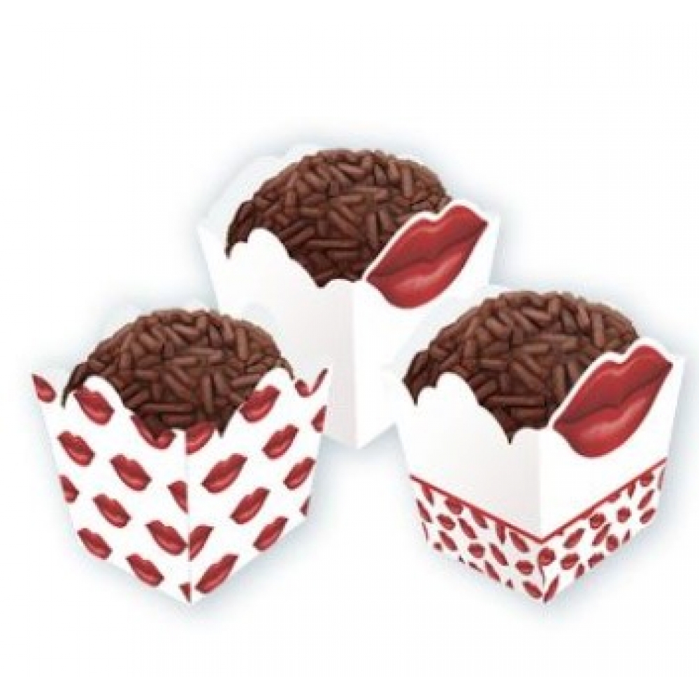 Forminha Brigadeiro Beijo c/24 Festa Malucax - Dia dos Namorados