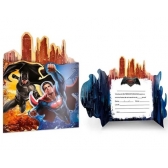 Convite Batman x Superman c/8 Festcolor - Temas Infantis