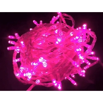 Pisca Pisca 100 Led 10 Metros 110V Rosa Fio Transparente