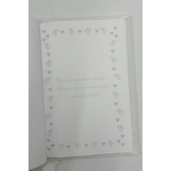 Caderno de Assinaturas de Casamento Branco Modelo 2 Pequeno - Casamento