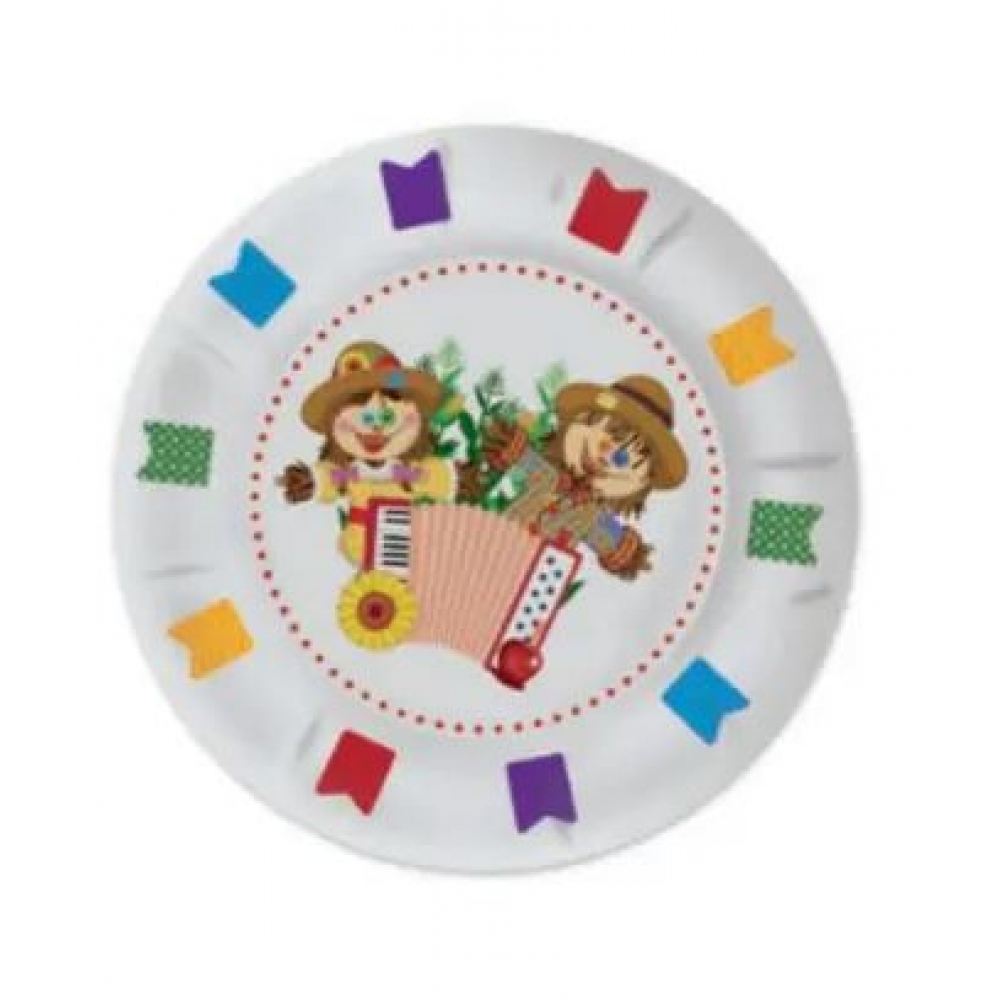 Prato Redondo Espantalho c/8 Kaixote - Festa Junina