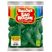 Balão 9 Liso Verde Folha c/50 São Roque - Balões