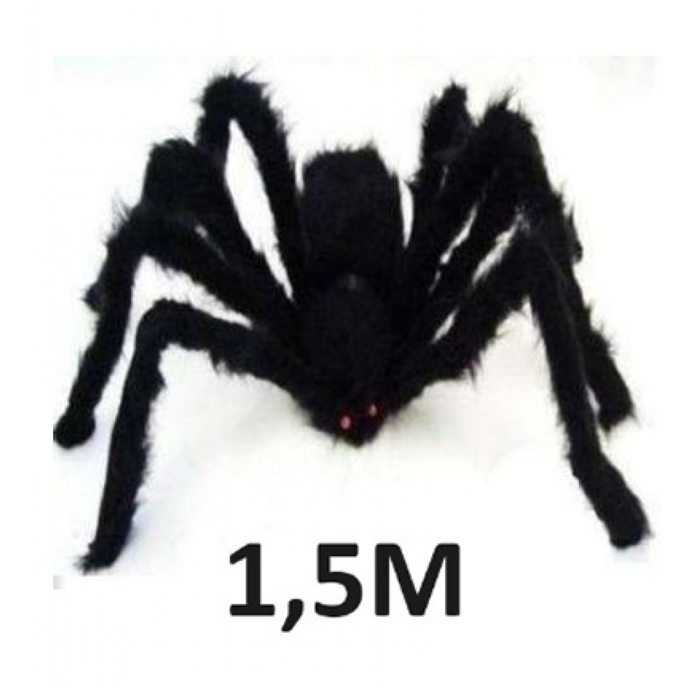 Aranha Halloween Preta Peluda Grande - Halloween