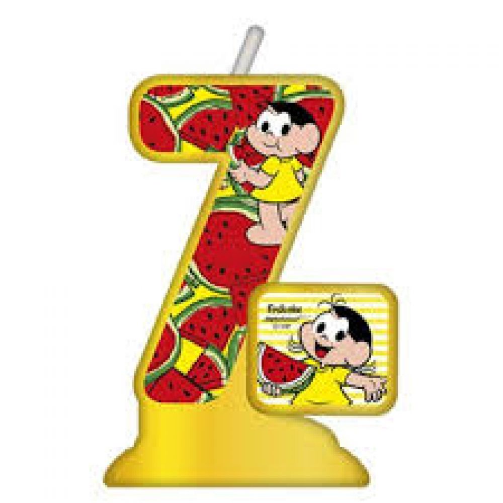 Vela Numeral 7 Magali Melancia Festcolor - Temas Infantis Festcolor