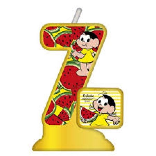 Vela Numeral 7 Magali Melancia Festcolor - Temas Infantis Festcolor