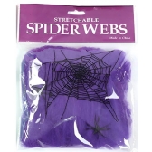 Teia de Aranha Roxa Halloween 20g Com 2 Aranhas - Halloween