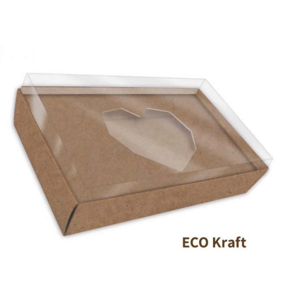 Caixa P/1 Ovo Coração Lapidado 65g Kraft Kaixote - Embalagens