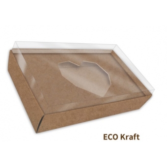 Caixa P/1 Ovo Coração Lapidado 65g Kraft Kaixote