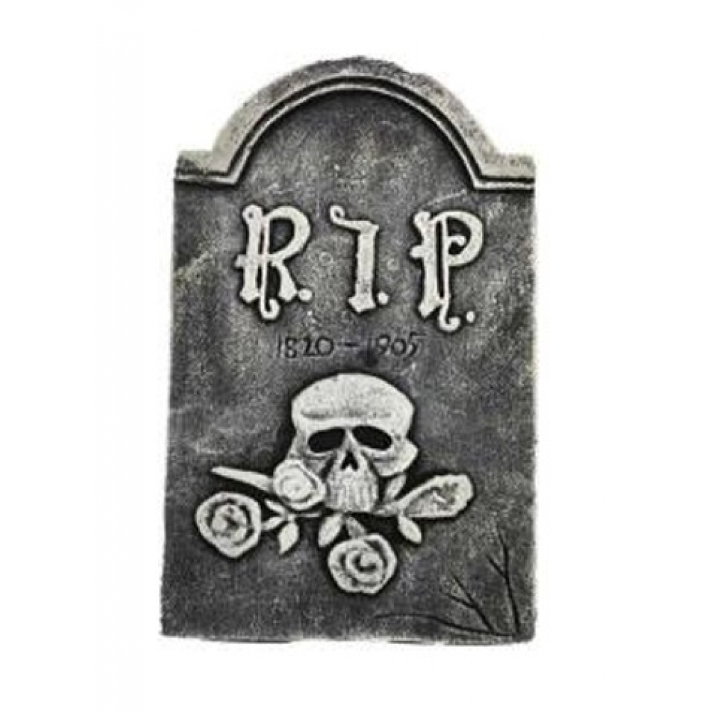 Lápide Isopor Caveira Halloween - Halloween
