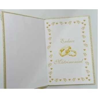 Caderno de Assinaturas de Casamento Dourado Modelo 1 Grande