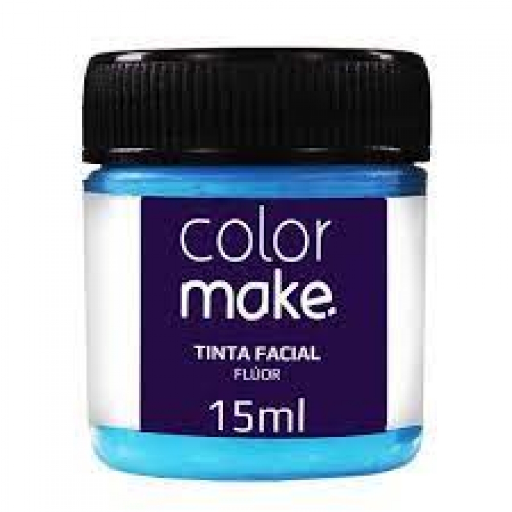 Tinta Facial Líquida 15ml Flúor Azul Colormake - Pintura Facial