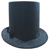 Cartola Mágico Luxo Glitter Preta Adulto - Acessórios para fantasia