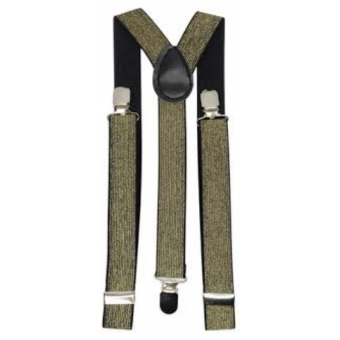 Suspensório Ajustável Adulto Brilho Dourado