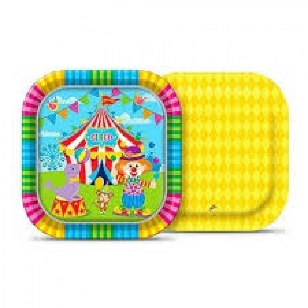 Prato Quadrado Circo c/8 Junco Outlet - Temas de Outlet