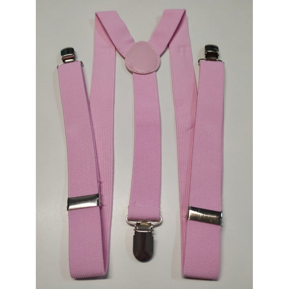 Suspensório Ajustável Adulto Liso Rosa - Acessórios para fantasia