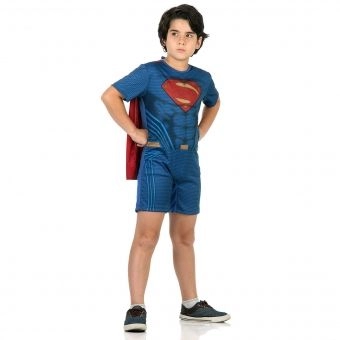 Fantasia Super Homem Curta Liga da Justiça Infantil
