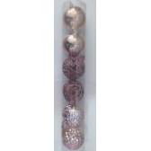 Enfeite Bola Natalina Craquelada/ Lisa/ Glitter Rosê 8cm c/6 - natal