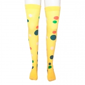 Meia 7/8 Amarela Com Bolinhas Coloridas Adulto - Acessórios para fantasia