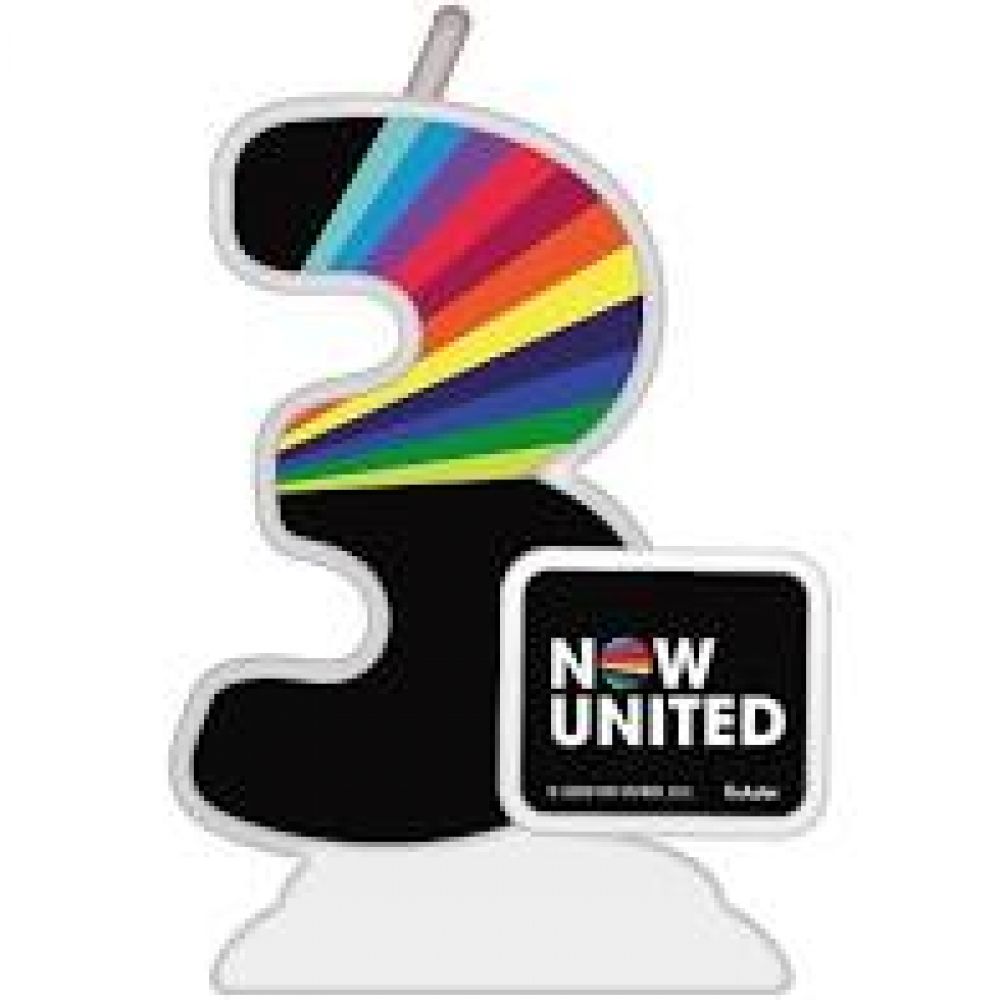 Vela Numeral 3 Now United Festcolor - Temas Infantis