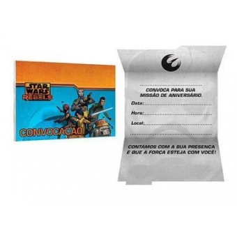 Convite Star Wars Rebels c/8 Regina Festas