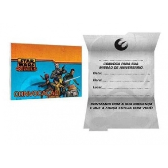 Convite Star Wars Rebels c/8 Regina Festas
