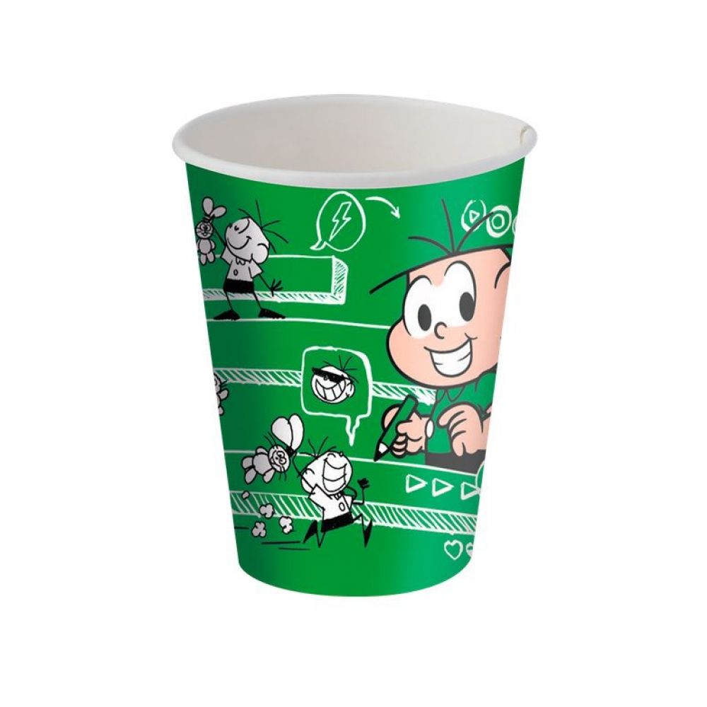 Copo de Papel Cebolinha 200ml c/8 Festcolor - Temas Infantis