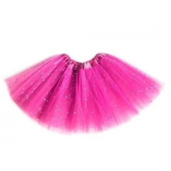 Saia de Tule Tutu Infantil Pink Com Brilho